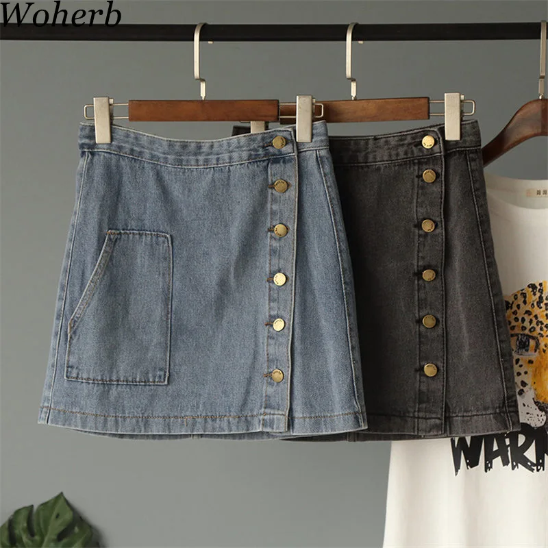Woherb 2019 Korean Single-breasted Pencil Skirts Womens High Waist Denim Skirt Ladies Vintage Jeans Mini Skirt Jupe Femme 20946
Woherb 2019 Korean Single-breasted Pencil Skirts Womens High Waist Denim Skirt Ladies Vintage Jeans Mini Skirt Jupe Femme 20946