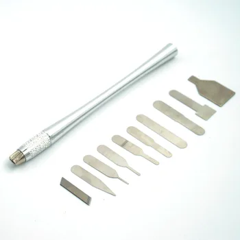 10 in 1 IC Chip Repair Thin Blade CPU Remover Metal Handle for iPhone Processors NAND Flash Logic Board Tool For BGA A5 A8 A9
10 in 1 IC Chip Repair Thin Blade CPU Remover Metal Handle for iPhone Processors NAND Flash Logic Board Tool For BGA A5 A8 A9