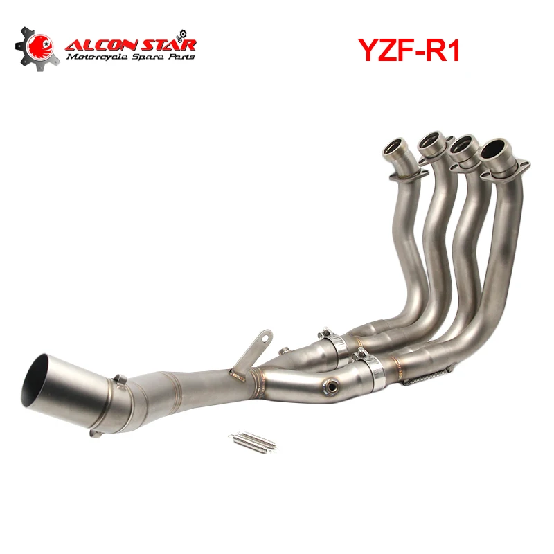 Alconstar- Stainless Steel Motorcycle Exhaust Middle Pipe For YAMAHA YZF-R1 2015-2017 Front Pipe Tube Full System with Sensor 
Alconstar- Stainless Steel Motorcycle Exhaust Middle Pipe For YAMAHA YZF-R1 2015-2017 Front Pipe Tube Full System with Sensor