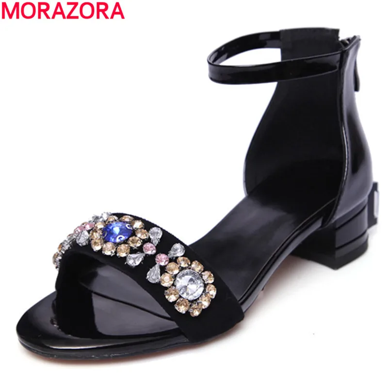 MORAZORA big size new 34-41 fashion women sandals unique rhinestone summer genuine leather top quality party shoes 
MORAZORA big size new 34-41 fashion women sandals unique rhinestone summer genuine leather top quality party shoes