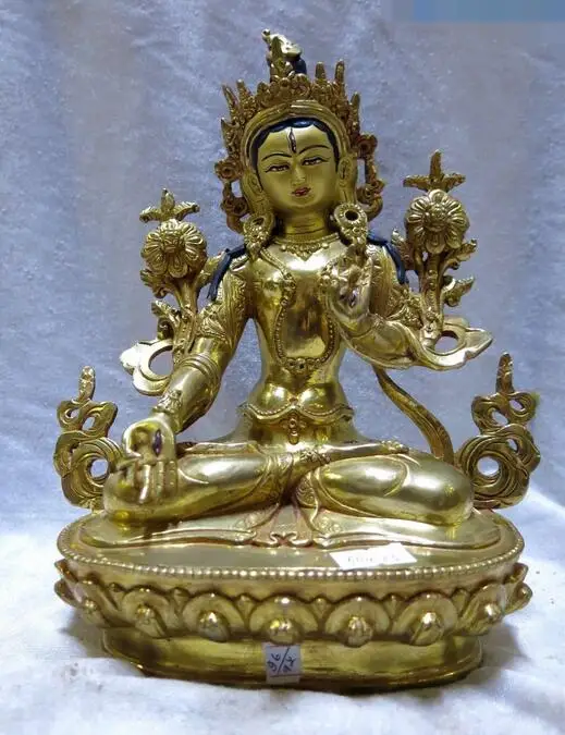 free 9" Tibet gilt bronze Buddhism lotus flower Tara buddha Sculpture Statue fast
free 9" Tibet gilt bronze Buddhism lotus flower Tara buddha Sculpture Statue fast