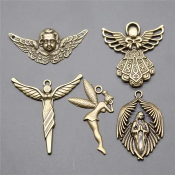 5pcs Charm Wing Angels Vintage Antique Bronze Color Flying Angels Pendants Jewelry Accessories Charm Angels Elf Jewelry Findings
5pcs Charm Wing Angels Vintage Antique Bronze Color Flying Angels Pendants Jewelry Accessories Charm Angels Elf Jewelry Findings