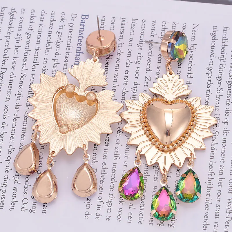 Zinc Alloy mat pendients drop earrings for woman boho (17)