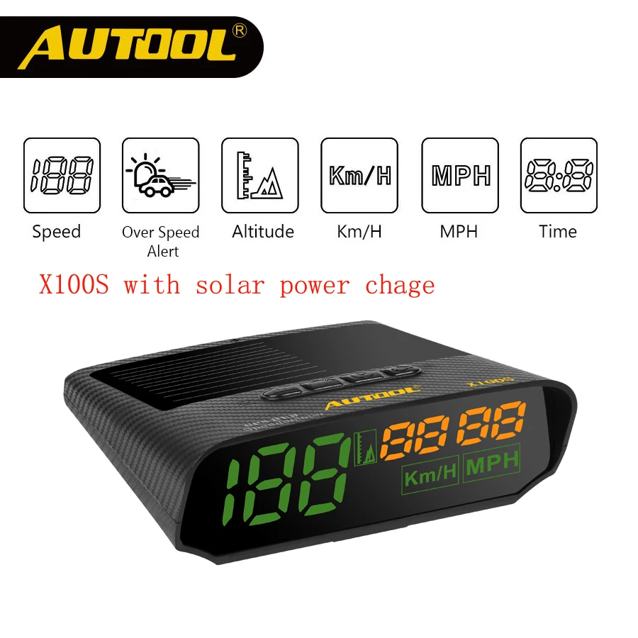 AUTOOL X100S Universal Car HUD GPS Speedometer MPH/KM/h LED Head UP Display Digital Auto Speed Overspeed Alarm For All Vehicles
AUTOOL X100S Universal Car HUD GPS Speedometer MPH/KM/h LED Head UP Display Digital Auto Speed Overspeed Alarm For All Vehicles