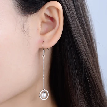 Trendy Elegant 100%925 sterling silver Not allergic Long Earrings Woman Simulated Pearl Drop Earrings For Wedding Party Gift
Trendy Elegant 100%925 sterling silver Not allergic Long Earrings Woman Simulated Pearl Drop Earrings For Wedding Party Gift