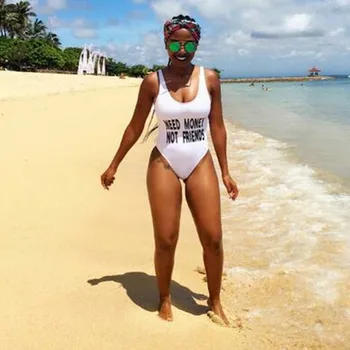 NEED MONEY NOT FRIENDS Letter Sexy Swim Suit Funny Swimsuit One Piece Swimwear Women High Cut Bodysuit Backless Monokini
NEED MONEY NOT FRIENDS Letter Sexy Swim Suit Funny Swimsuit One Piece Swimwear Women High Cut Bodysuit Backless Monokini