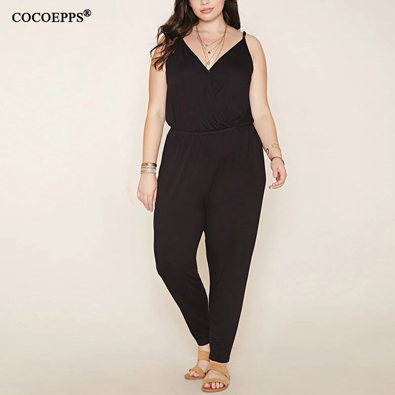 Summer Loose 5XL 6XL Plus Size Women casual Jumpsuit 2019 sleeveless Deep V-neck sling Jumpsuit Big Large Size Sportwear clothes
Summer Loose 5XL 6XL Plus Size Women casual Jumpsuit 2019 sleeveless Deep V-neck sling Jumpsuit Big Large Size Sportwear clothes