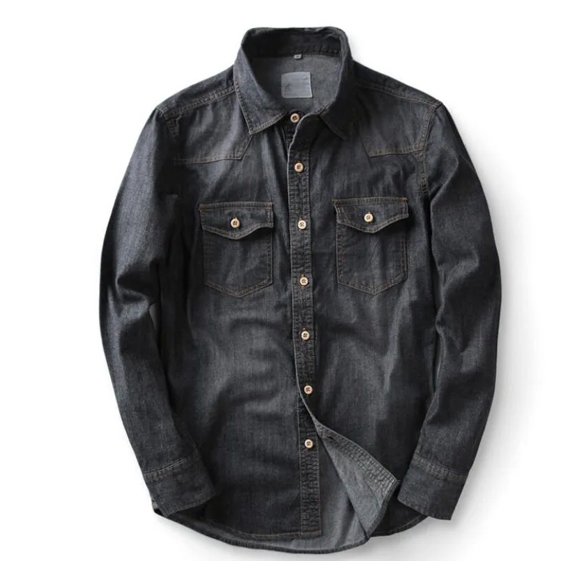 Men's Cowboy Casual Cotton Long Sleeve Denim Work Dress Shirt Jacket Slim Fit Shirts Vintage 90S Double Pocket Top
Men's Cowboy Casual Cotton Long Sleeve Denim Work Dress Shirt Jacket Slim Fit Shirts Vintage 90S Double Pocket Top