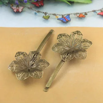 40mm Vintage Filigree Flower Bobby Hairpins Blanks Findings Cabochons Bases DIY Women's Bride Hair Clips Making Bronze tone
40mm Vintage Filigree Flower Bobby Hairpins Blanks Findings Cabochons Bases DIY Women's Bride Hair Clips Making Bronze tone