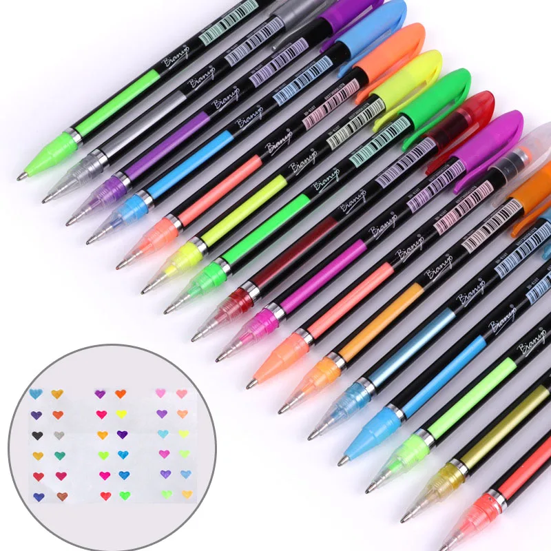 Kawaii 36/48 Colors Gel Marker Pens Set Gouache Neon Metallic Glitter 1.0MM Sketch Manga For Drawing Art Supplies Papeterie
Kawaii 36/48 Colors Gel Marker Pens Set Gouache Neon Metallic Glitter 1.0MM Sketch Manga For Drawing Art Supplies Papeterie