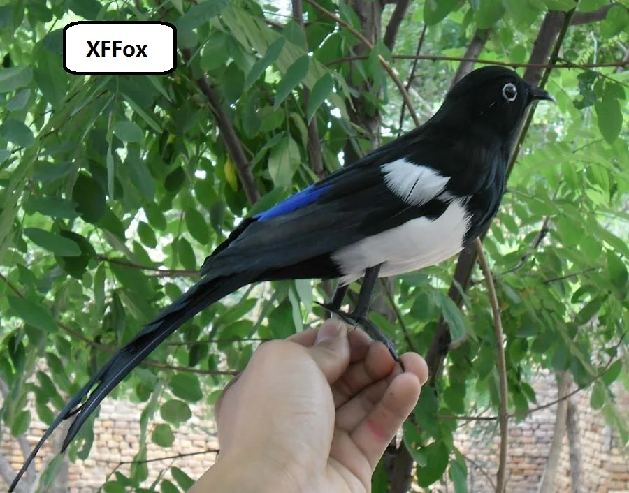 

new simulaiton magpie model foam&feather black magpie model about 35cm xf0681