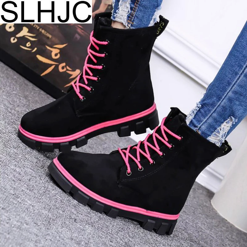 SLHJC 2017 Winter Boots Low Heels Snow Shoes Slip Resistance Warm Inside Plush Cotton Shoes Women Boot