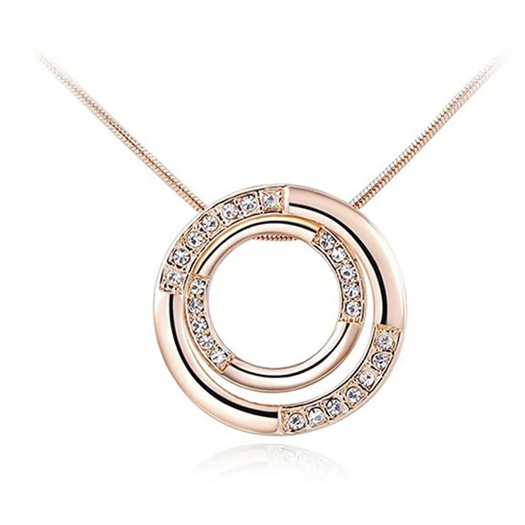 Latest Fashion Women Double Round Rose Gold Pendant Necklace Trendy Luxury Party Office OL Ladies Necklaces Jewelry
Latest Fashion Women Double Round Rose Gold Pendant Necklace Trendy Luxury Party Office OL Ladies Necklaces Jewelry