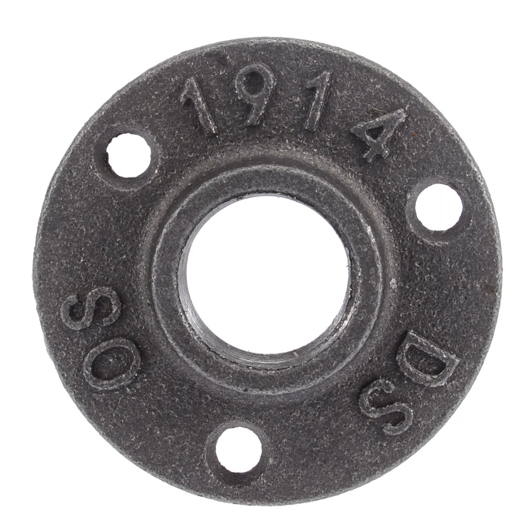 3 Hole Thread BSP Malleable Iron Pipe Fittings Wall Mount Floor Flange Pipe Fittings Hardware Tools 1/2 Inch 3/4 Inch