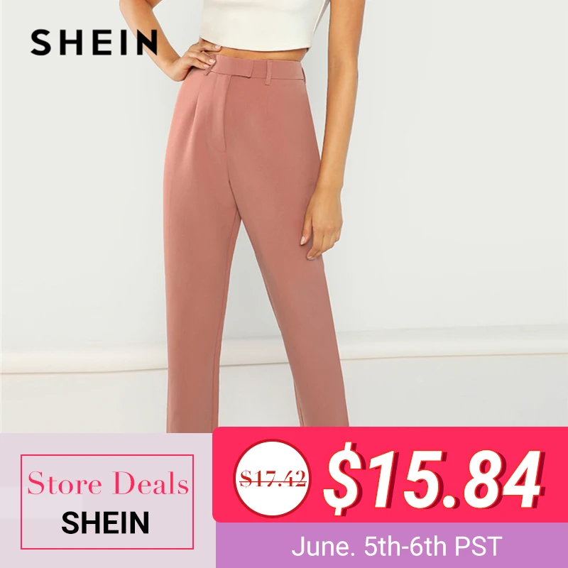 SHEIN Pink High Waist Solid Peg Leg Zipper Fly Pants Women Crop Pencil Trousers Office Lady Spring Workwear Carrot Pants
SHEIN Pink High Waist Solid Peg Leg Zipper Fly Pants Women Crop Pencil Trousers Office Lady Spring Workwear Carrot Pants
