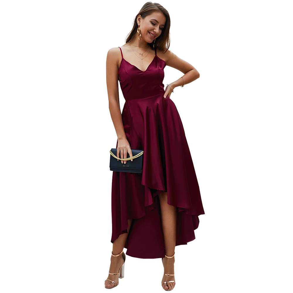 Sexy Spaghetti Straps Womens Dress Sleeveless Bow-Knot Backless Burgundy Vestidos High Low Cocktail Party Maxi Blue Dresses 2019
Sexy Spaghetti Straps Womens Dress Sleeveless Bow-Knot Backless Burgundy Vestidos High Low Cocktail Party Maxi Blue Dresses 2019