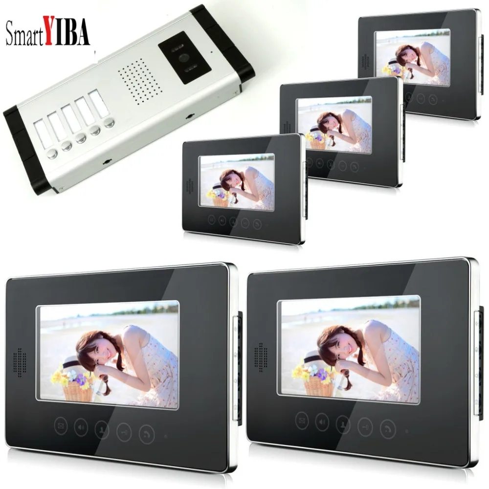 SmartYIBA 5 Apartment Wired VIDEO CALL Door Phone DOORBELL Intercom System With 5-7" LCD Touch Monitor 1-Aluminum Alloy Camera
SmartYIBA 5 Apartment Wired VIDEO CALL Door Phone DOORBELL Intercom System With 5-7" LCD Touch Monitor 1-Aluminum Alloy Camera