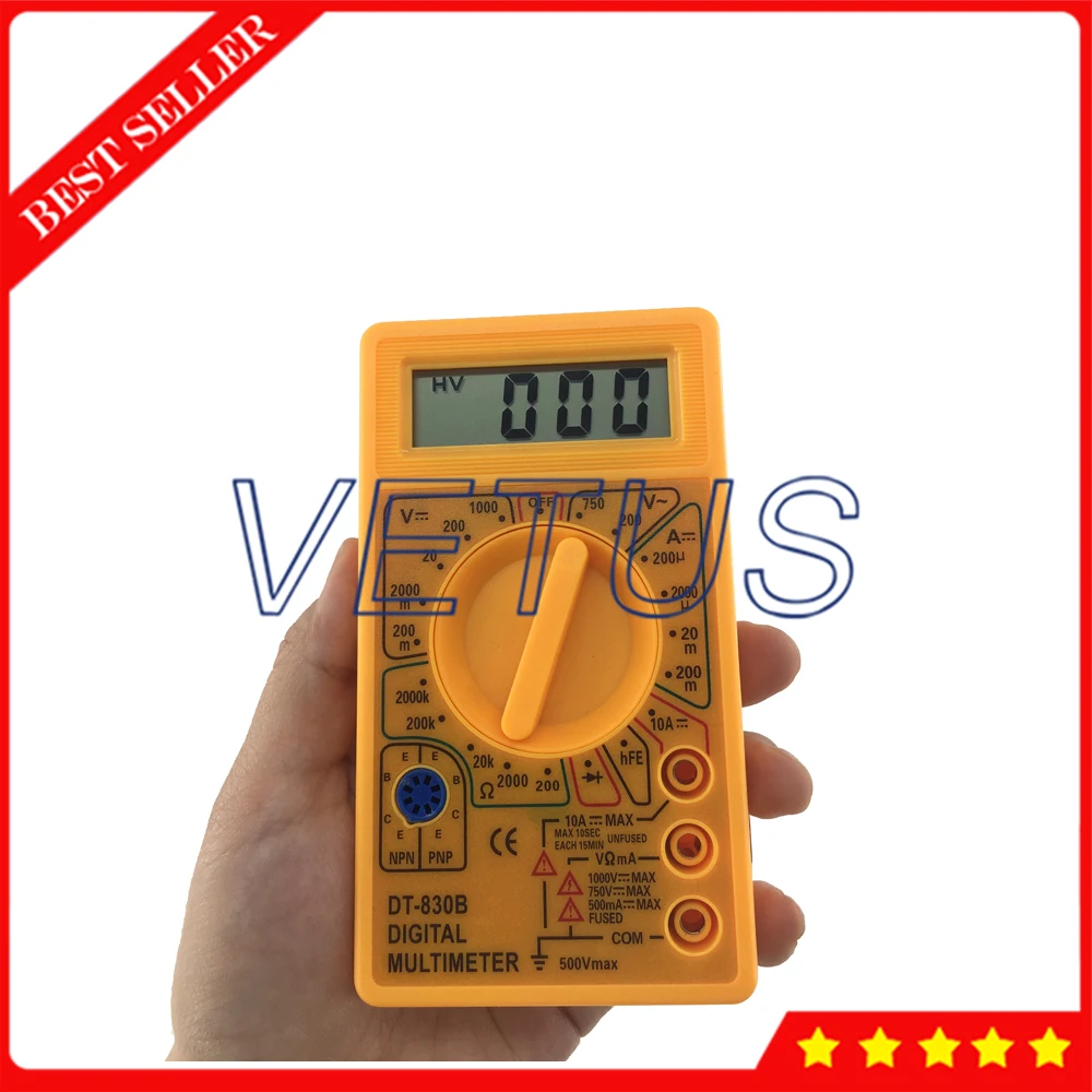 DT830B Mini Multimeter LCD Digital For Volt Amp Ohm Tester Meter Voltmeter handheld Ammeter AC/DC Meter With Probe
DT830B Mini Multimeter LCD Digital For Volt Amp Ohm Tester Meter Voltmeter handheld Ammeter AC/DC Meter With Probe