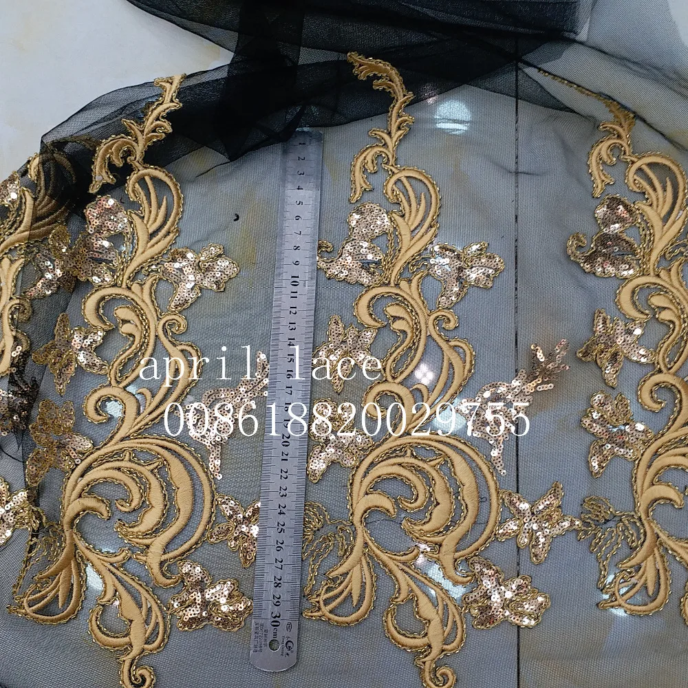24pcs htt0034 # gold beads embroideryblack net mesh pattern lace fabric for evening dress/wedding
24pcs htt0034 # gold beads embroideryblack net mesh pattern lace fabric for evening dress/wedding