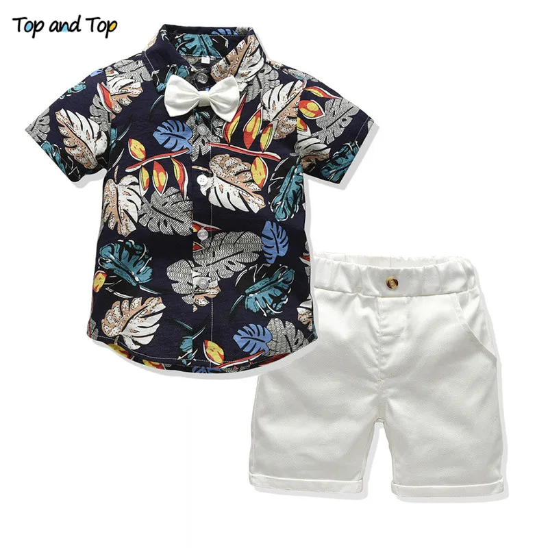 Top and Top Children Boy Summer Clothing Set Short Sleeve Printed Shirt+Shorts Gentleman 2Pcs Suit Kids Boys Clothes Sets
Top and Top Children Boy Summer Clothing Set Short Sleeve Printed Shirt+Shorts Gentleman 2Pcs Suit Kids Boys Clothes Sets