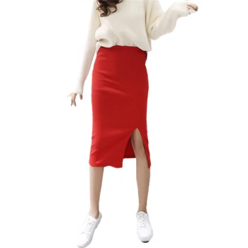 Women Autumn Winter Knitting Cotton High Waist Stretch Skirts Ladies Slim Casual Work Wear Knee-Length Straight Skirts O330
Women Autumn Winter Knitting Cotton High Waist Stretch Skirts Ladies Slim Casual Work Wear Knee-Length Straight Skirts O330