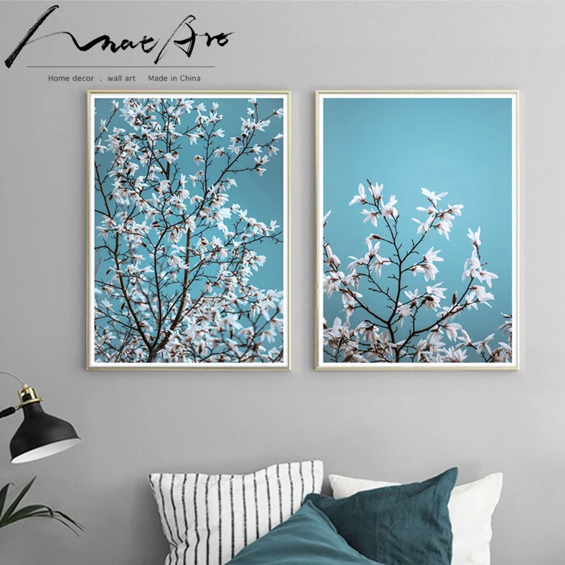 Almond flowers poster prints Magnolia painting wall pictures for living room blue modern canvas art Home Decor American style
Almond flowers poster prints Magnolia painting wall pictures for living room blue modern canvas art Home Decor American style