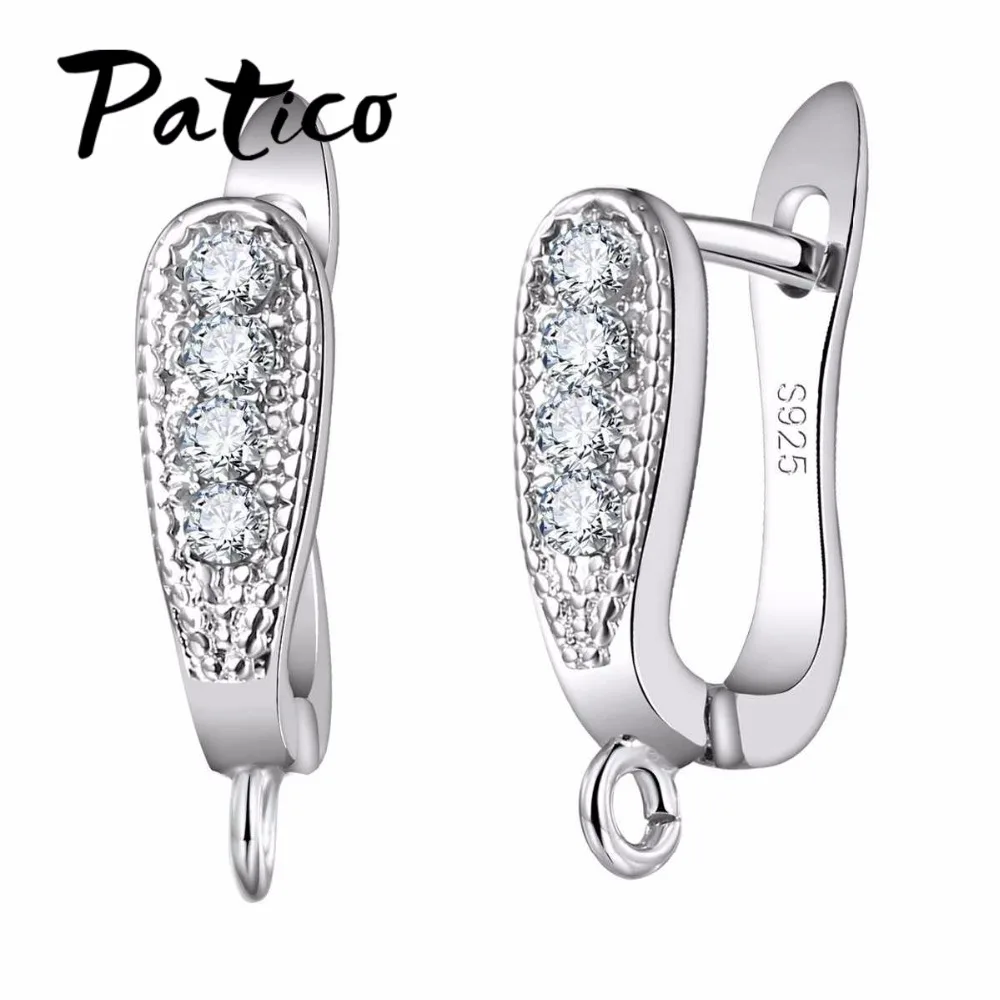 PATICO Trendy 925 Sterling Silver Earring Cubic Zirconia Crystal Stone U-Shape Earrings Jewelry Finding Handmade Brincos Ear
PATICO Trendy 925 Sterling Silver Earring Cubic Zirconia Crystal Stone U-Shape Earrings Jewelry Finding Handmade Brincos Ear