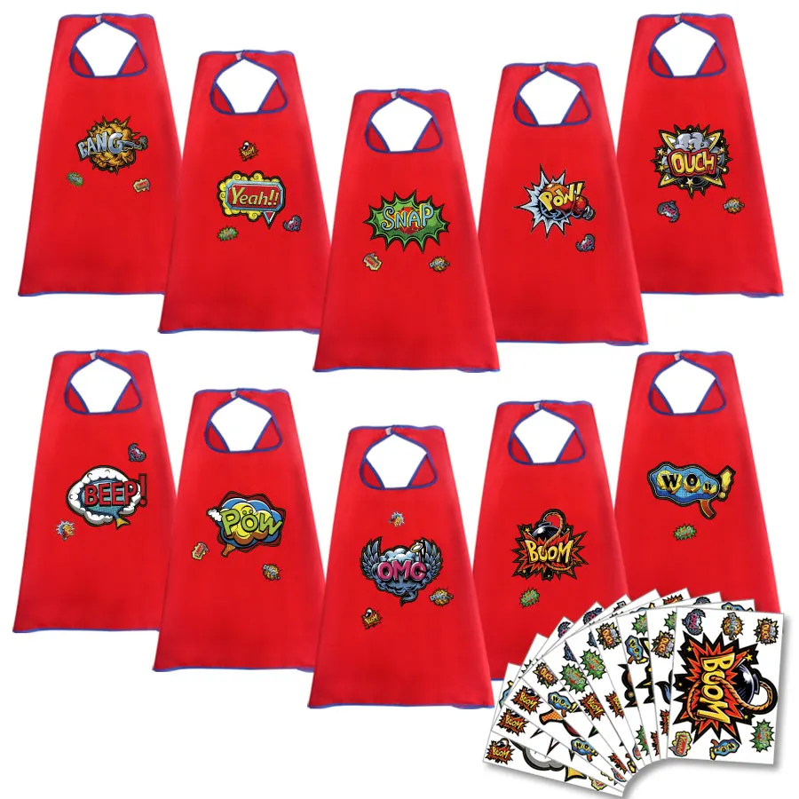 10 PCs SPECIAL 70*70 cm Red Capes And Masks Stickers Kindergarten Graduation Costumes Boy Shower New Year's Children's Costume
10 PCs SPECIAL 70*70 cm Red Capes And Masks Stickers Kindergarten Graduation Costumes Boy Shower New Year's Children's Costume