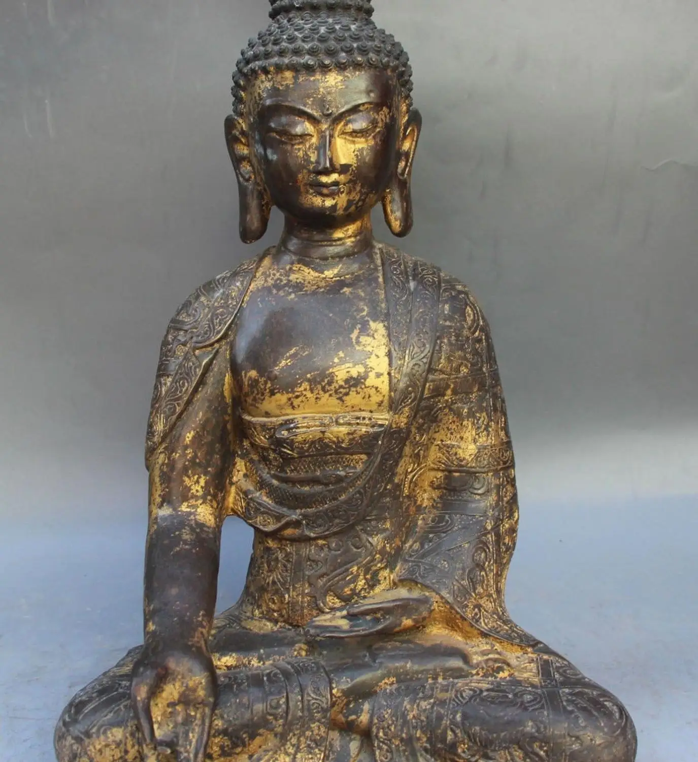 16"Old Marked Tibet Bronze 8 Auspicious Symbol Shakyamuni Amitabha Buddha Statue
16"Old Marked Tibet Bronze 8 Auspicious Symbol Shakyamuni Amitabha Buddha Statue