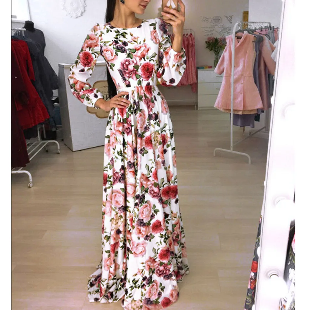 Fashsiualy dress women Spring Autumn O-neck Long Sleeve Dresses Maxi Dress Cotton Flower Print Loose Dress Retro Casual Daily
Fashsiualy dress women Spring Autumn O-neck Long Sleeve Dresses Maxi Dress Cotton Flower Print Loose Dress Retro Casual Daily