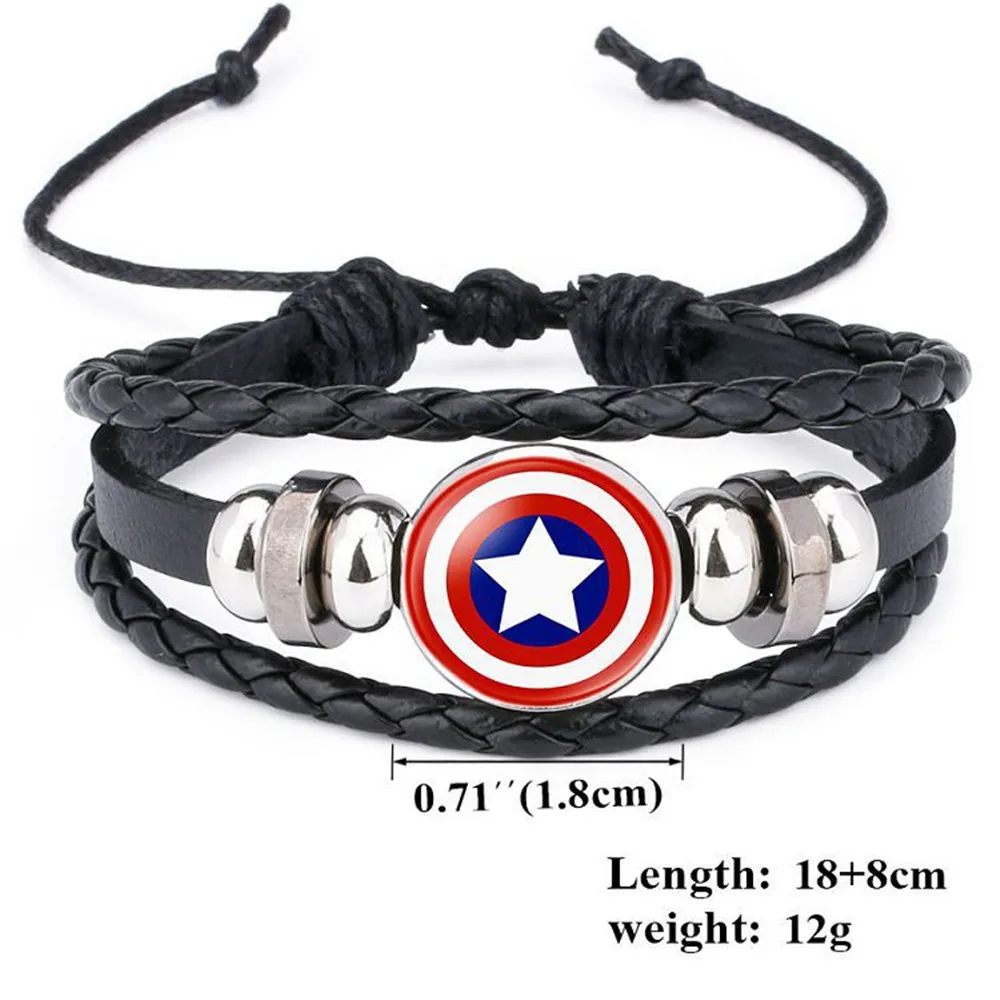 The Avengers Captain America Shield Deadpool Thor Charms Bracelet Kids Boy Punk Multilayer Leather Bracelete Jewelry
The Avengers Captain America Shield Deadpool Thor Charms Bracelet Kids Boy Punk Multilayer Leather Bracelete Jewelry