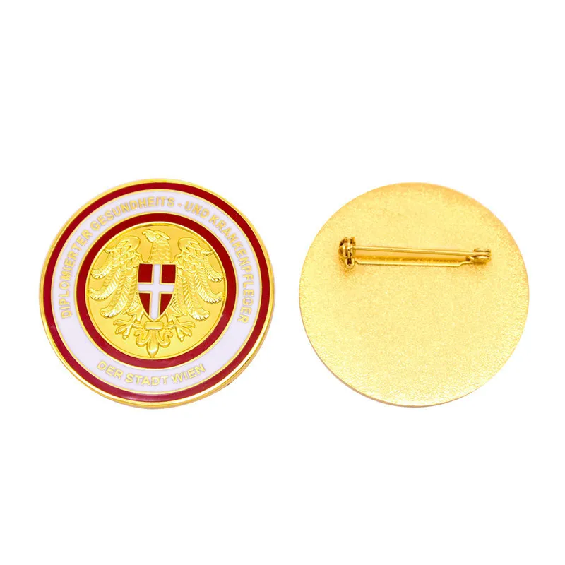 Factory custom high quality round badge cheap custom metal badges plating gold with enamel color pin
Factory custom high quality round badge cheap custom metal badges plating gold with enamel color pin