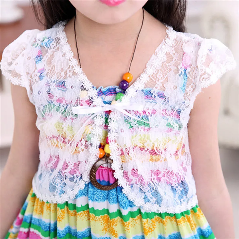 Children's Baby Girls Lace Shawl Coat Lace-up Bolero Jacket Wedding Short Outerwear Kids Fashion Summer Clothing 2-8 Years A20
Children's Baby Girls Lace Shawl Coat Lace-up Bolero Jacket Wedding Short Outerwear Kids Fashion Summer Clothing 2-8 Years A20