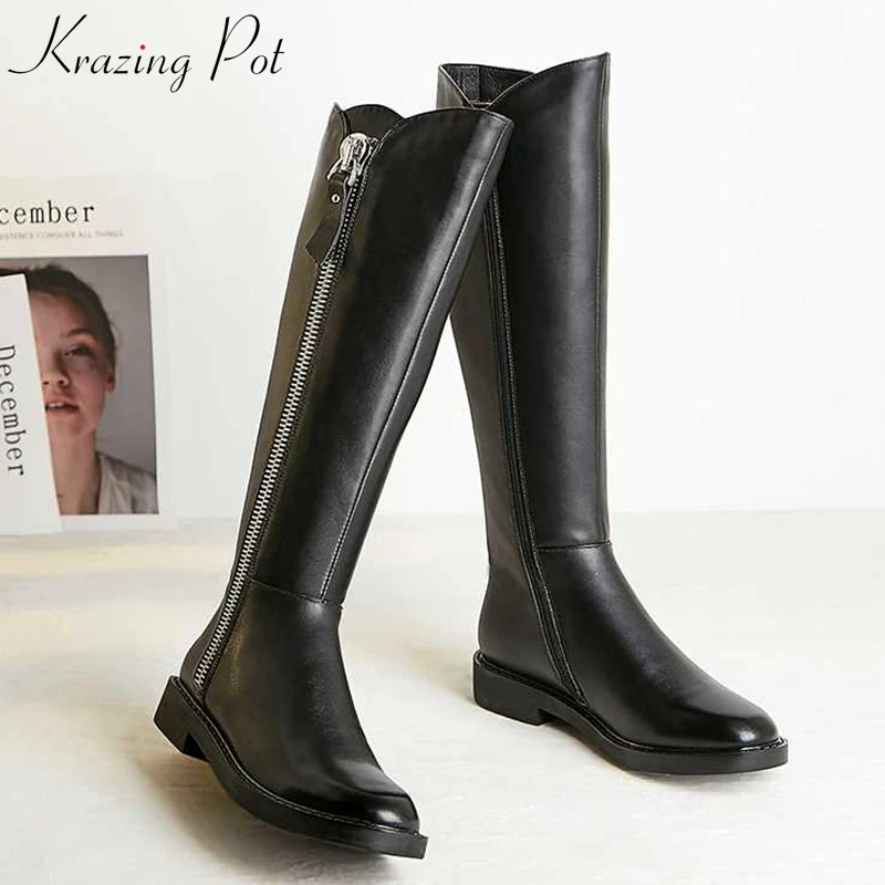 krazing pot 2019 new arrival genuine leather low heels zipper Winter round toe high quality keep warm riding knee high boots l31
krazing pot 2019 new arrival genuine leather low heels zipper Winter round toe high quality keep warm riding knee high boots l31