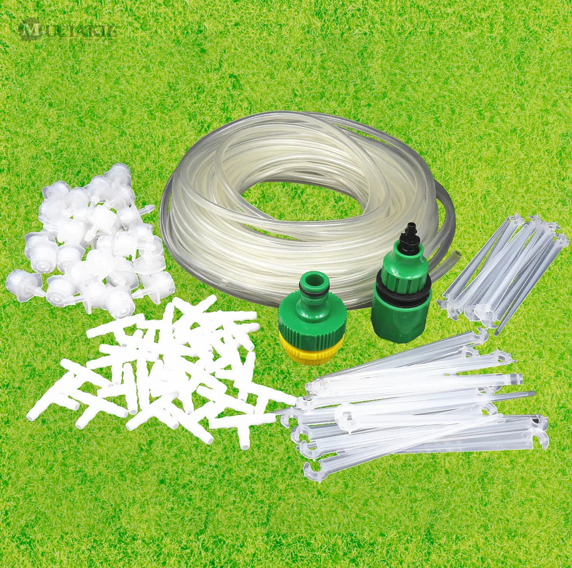 MUCIAKIE 50M 30M 25M White Transparent Micro Drip System Garden Watering Kits w/ Adjustable Drippers w/ Spike Tee Tap Connecters
MUCIAKIE 50M 30M 25M White Transparent Micro Drip System Garden Watering Kits w/ Adjustable Drippers w/ Spike Tee Tap Connecters