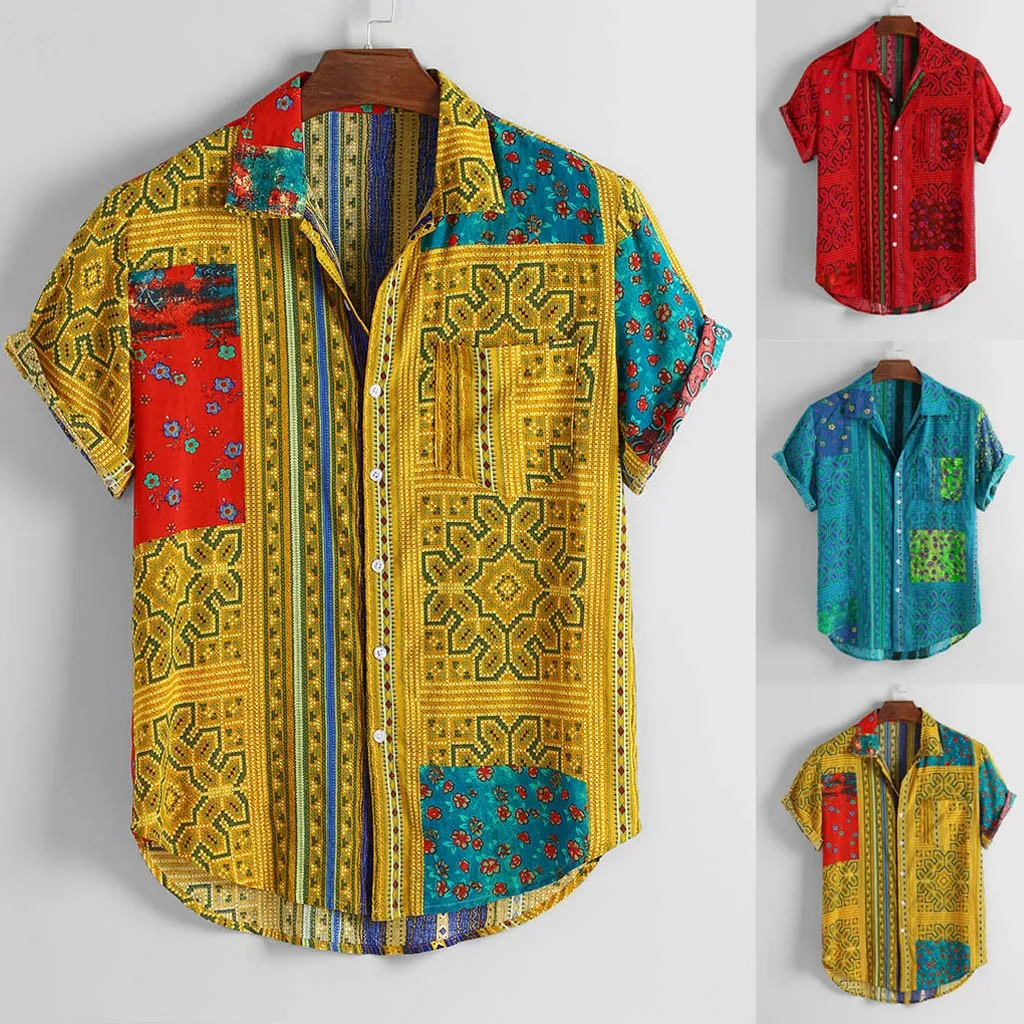 2019 Hot Selling Mens Vintage Ethnic Printed Turn Down Collar Short Sleeve Loose Casual Shirts Support Wholesale Dropship
2019 Hot Selling Mens Vintage Ethnic Printed Turn Down Collar Short Sleeve Loose Casual Shirts Support Wholesale Dropship