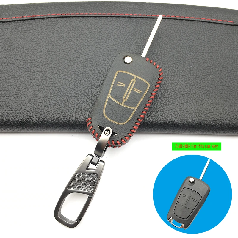Top layer Leather 2 buttons Case Cover For Opel Astra Corsa Meriva Zafira Antara ASTRA J Mokka Insignia for Chevrolet Cruze Aveo |