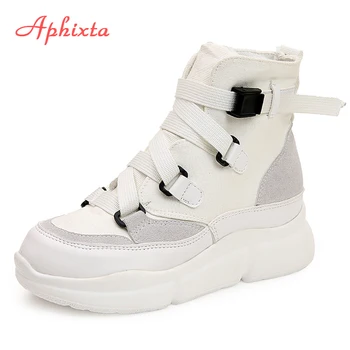 Aphixta Platform Martens Boots Shoes Women Canvas Boots Motorcycle Boots High Height Increasing Ladies Shoes botin mujer
Aphixta Platform Martens Boots Shoes Women Canvas Boots Motorcycle Boots High Height Increasing Ladies Shoes botin mujer