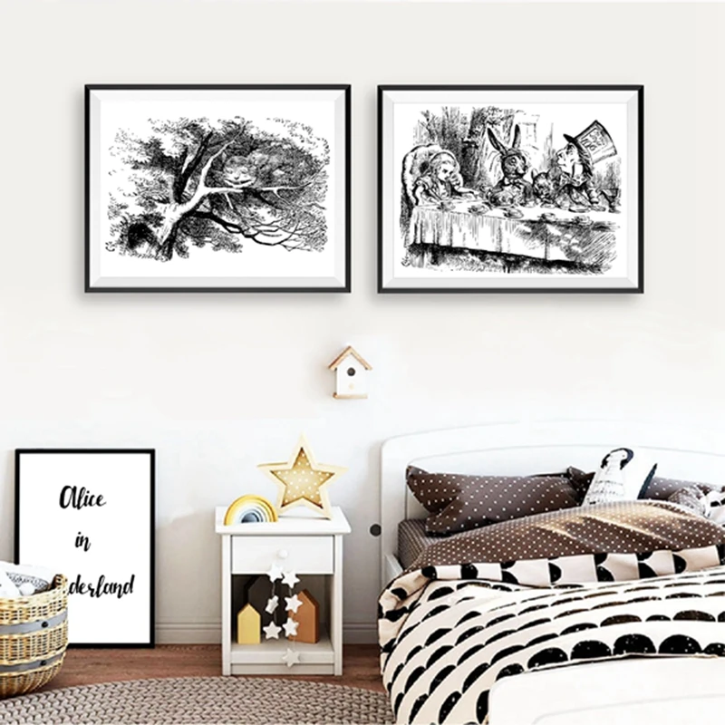 Alice in Wonderland Vintage Posters and Prints Classic Movie Tea Party Cat Art Canvas Painting Kids Room Wall Art Decor
Alice in Wonderland Vintage Posters and Prints Classic Movie Tea Party Cat Art Canvas Painting Kids Room Wall Art Decor