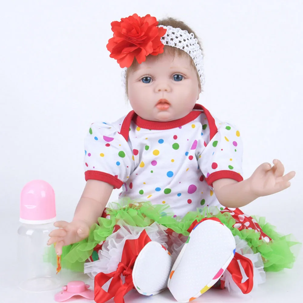 22 inches Cute Realistic Silicone Reborn Baby Doll Newborn Girl Doll with Soft Cloth Body Toy for Birthday New Year Xmas Gift
22 inches Cute Realistic Silicone Reborn Baby Doll Newborn Girl Doll with Soft Cloth Body Toy for Birthday New Year Xmas Gift