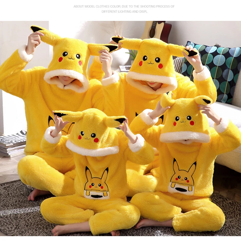 Quality Winter Men Women Pajama Set 2018 Flannel Cartoon Warm Pyjama Top+Pant Homewear Pikachu Sleepwear Family Clothing Cosplay
Quality Winter Men Women Pajama Set 2018 Flannel Cartoon Warm Pyjama Top+Pant Homewear Pikachu Sleepwear Family Clothing Cosplay