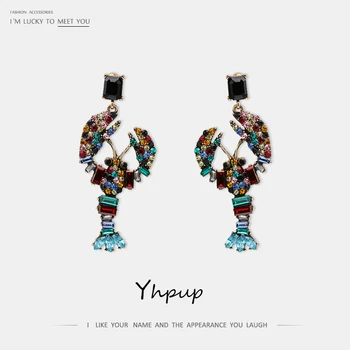Yhpup Stylish Colorful Rhinestone Crystal Crayfish Dangle Earrings Glass Personality Luxury Ethnic Brincos for Women Party Gift
Yhpup Stylish Colorful Rhinestone Crystal Crayfish Dangle Earrings Glass Personality Luxury Ethnic Brincos for Women Party Gift