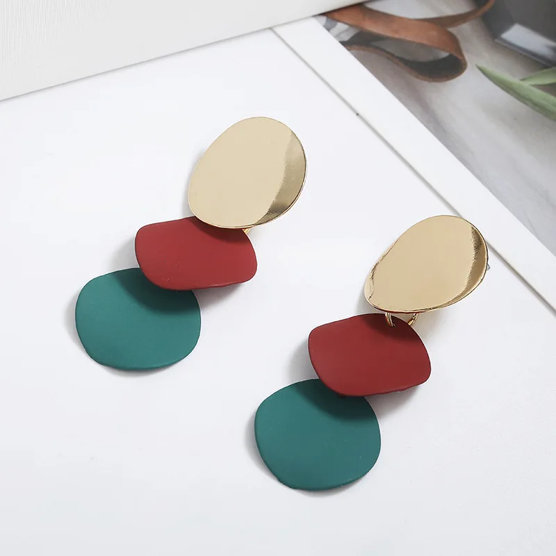 Fashion Color Multilayer Metal Round Wafer Ear Ring Irregular Geometric Pendant Earrings Women Jewelry
Fashion Color Multilayer Metal Round Wafer Ear Ring Irregular Geometric Pendant Earrings Women Jewelry