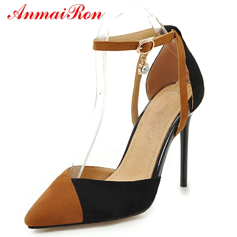 AnmaiRon Flock Zapatos De Mujer Womens Shoes Heels Pointed Toe Casual Buckle Strap Women Fashion Pumps Size 34-43 LY992
AnmaiRon Flock Zapatos De Mujer Womens Shoes Heels Pointed Toe Casual Buckle Strap Women Fashion Pumps Size 34-43 LY992