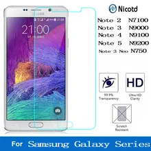 Nicotd – Protecteur d'écran en verre trempé transparent 9H, pour Samsung Galaxy Note 2/3/4/5 neo, pour Galaxy N7100/N9000/N9100/N750/N9200=