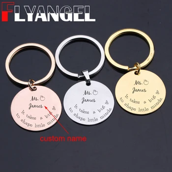 FLYANGEL Creative Teacher Custom Name Key Chain It Take A Big To Shape Little Minds Cute Keyring Bag Charm Teacher's Day Gifts
FLYANGEL Creative Teacher Custom Name Key Chain It Take A Big To Shape Little Minds Cute Keyring Bag Charm Teacher's Day Gifts