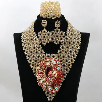 Trendy Champagne Indian Bridal Beads Jewellery Set Shiny Gold Nigerian Wedding Bib Statement Necklace Set Free Shipping QW049 
Trendy Champagne Indian Bridal Beads Jewellery Set Shiny Gold Nigerian Wedding Bib Statement Necklace Set Free Shipping QW049