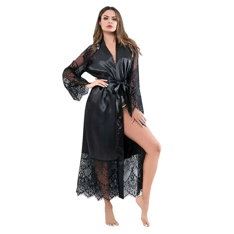 Y123 Women's Spandex Lace Robe + Belt Female Lace Bathrobe Summer Womens Robes Sleepwear Ladies Sexy Robe For Women Plus Size
Y123 Women's Spandex Lace Robe + Belt Female Lace Bathrobe Summer Womens Robes Sleepwear Ladies Sexy Robe For Women Plus Size