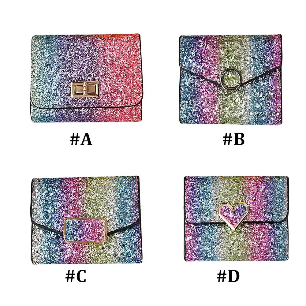 Fashion Rainbow Multicolor Money Bag Glitter Sequined Clutch Bag PU Women's Multifunction Short Wallet Credit Card Bag
Fashion Rainbow Multicolor Money Bag Glitter Sequined Clutch Bag PU Women's Multifunction Short Wallet Credit Card Bag