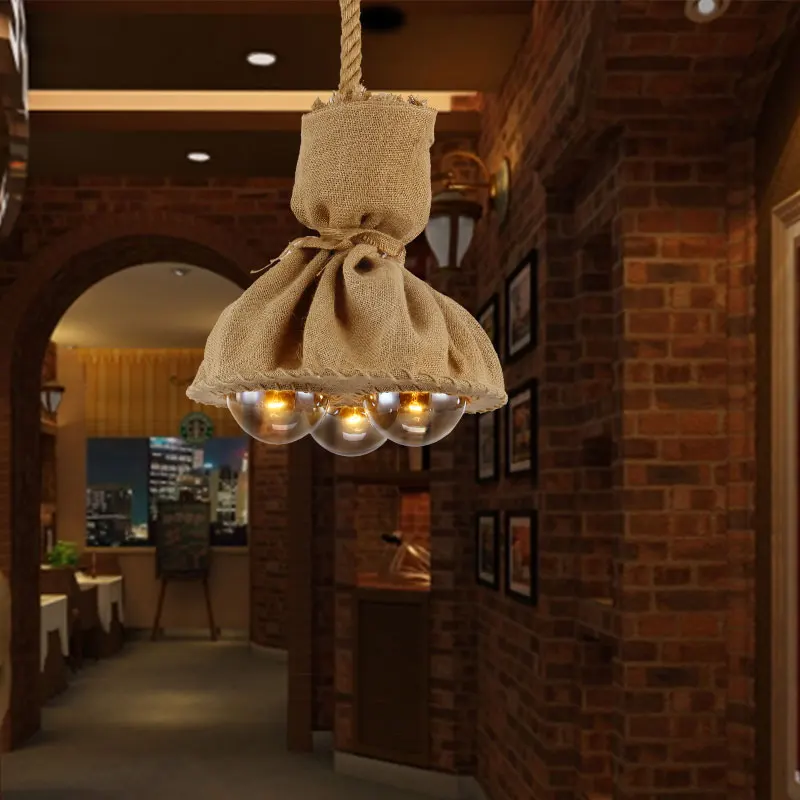 Loft Retro Linen Decorative Three Head Restaurant Bar Rope Pendant Light Lustre Pendente luminaire suspendu
Loft Retro Linen Decorative Three Head Restaurant Bar Rope Pendant Light Lustre Pendente luminaire suspendu